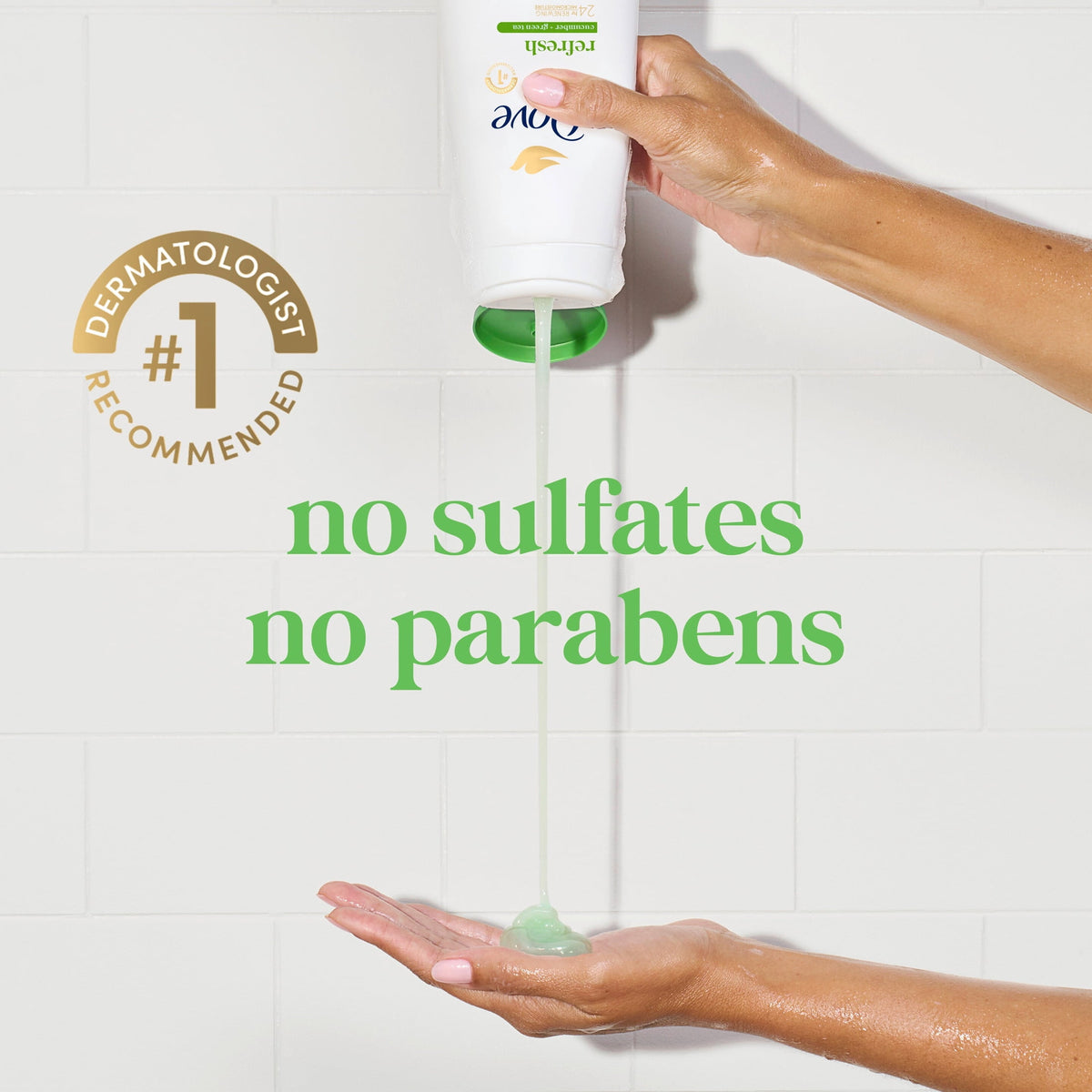 Body Wash with Pump for 24Hr Lotion-Soft Skin Refresh Cucumber & Green Tea Moisturizing Skin Cleanser with No Sulfates No Parabens, 30.6 Fl Oz