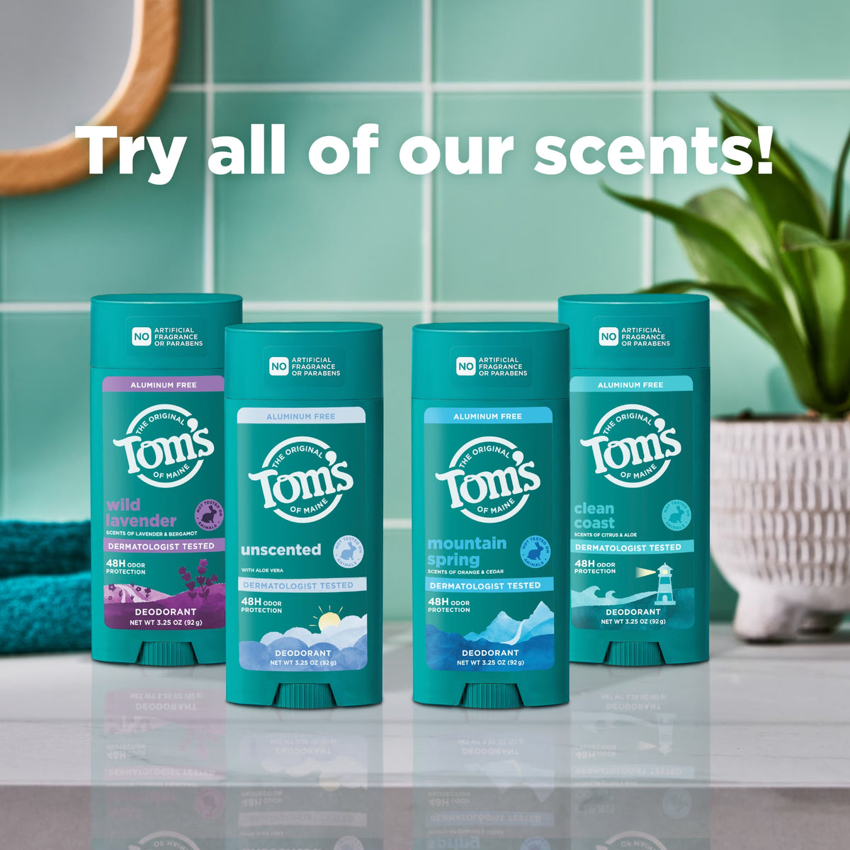 Tom’S of Maine Clean Coast Natural Deodorant for Men and Women, Aluminum Free, 3.25 Oz