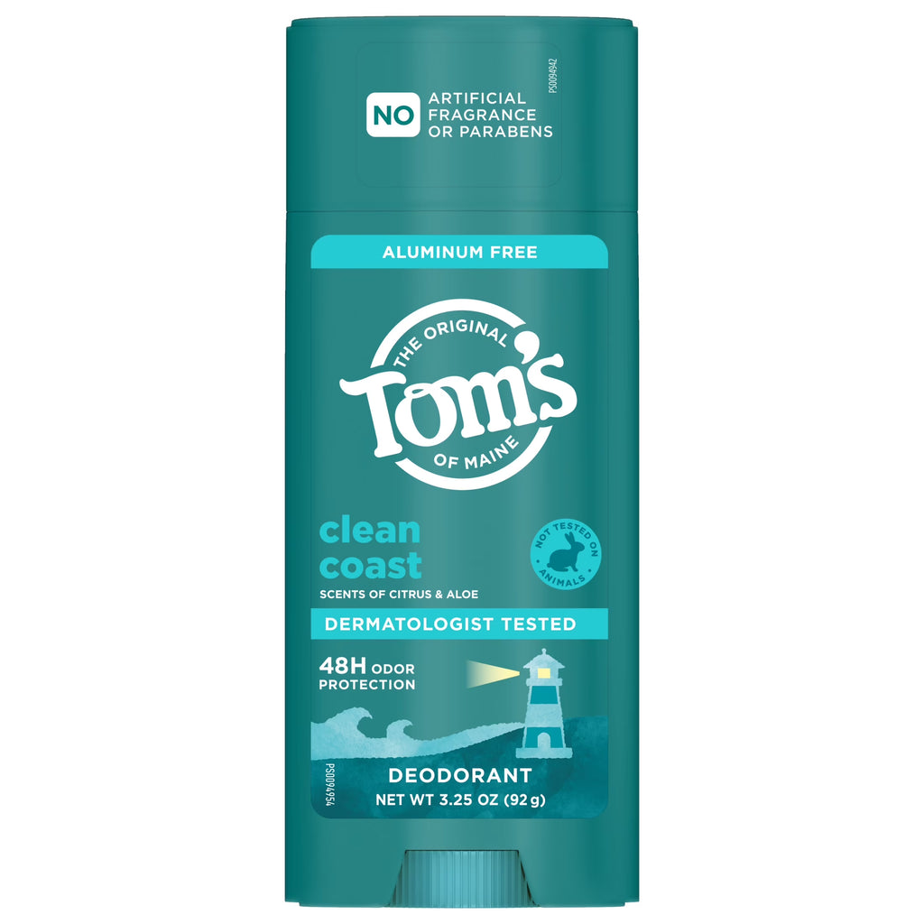 Tom’S of Maine Clean Coast Natural Deodorant for Men and Women, Aluminum Free, 3.25 Oz