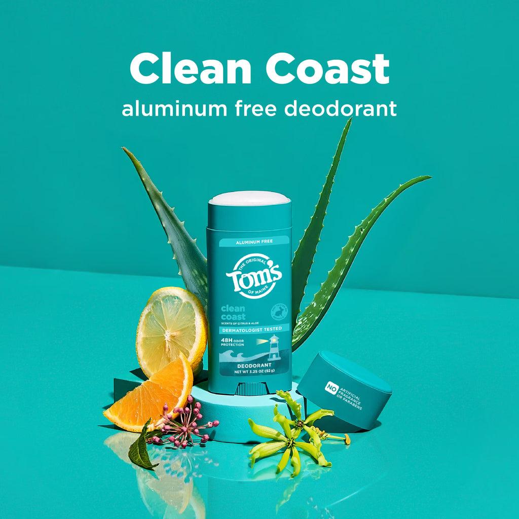 Tom’S of Maine Clean Coast Natural Deodorant for Men and Women, Aluminum Free, 3.25 Oz