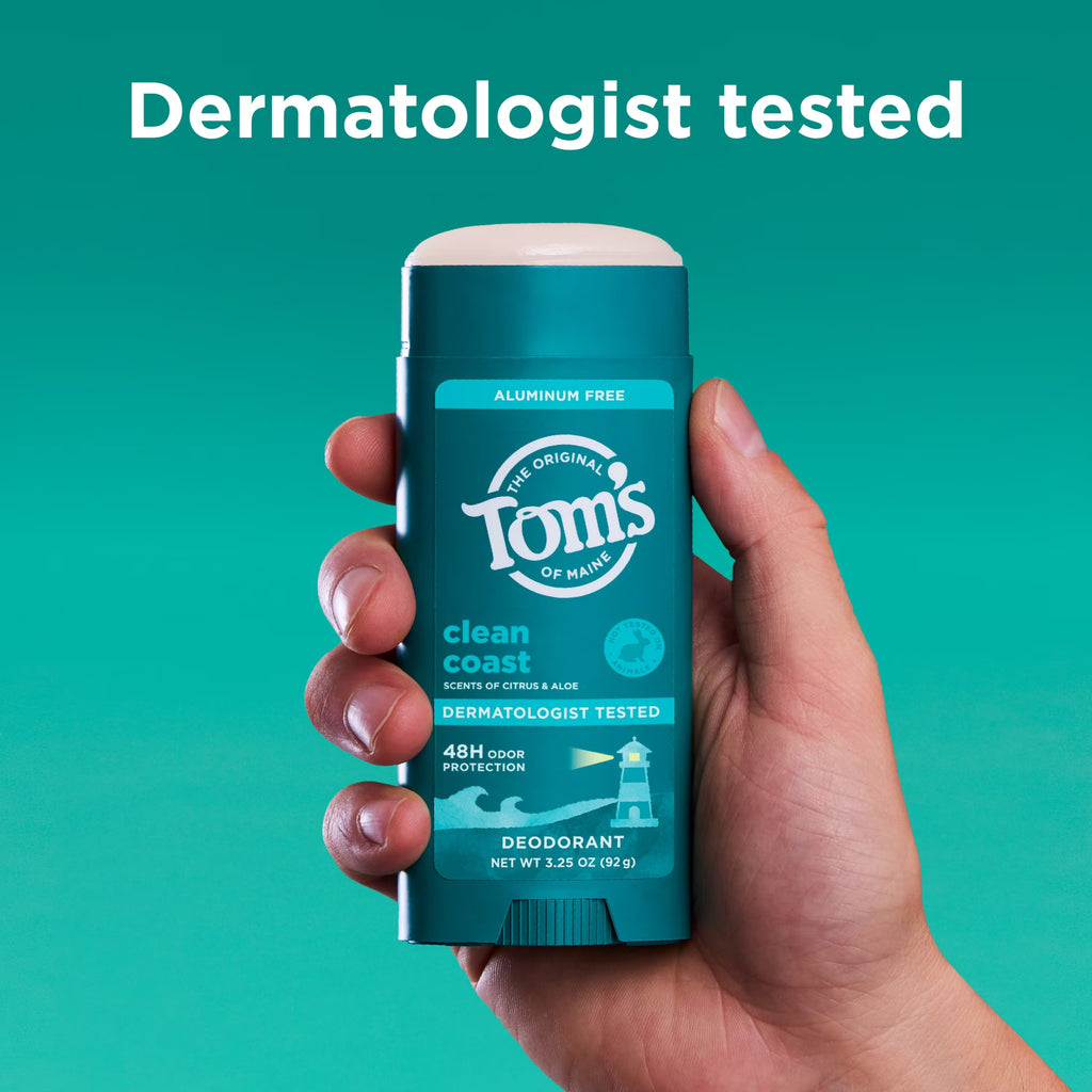 Tom’S of Maine Clean Coast Natural Deodorant for Men and Women, Aluminum Free, 3.25 Oz