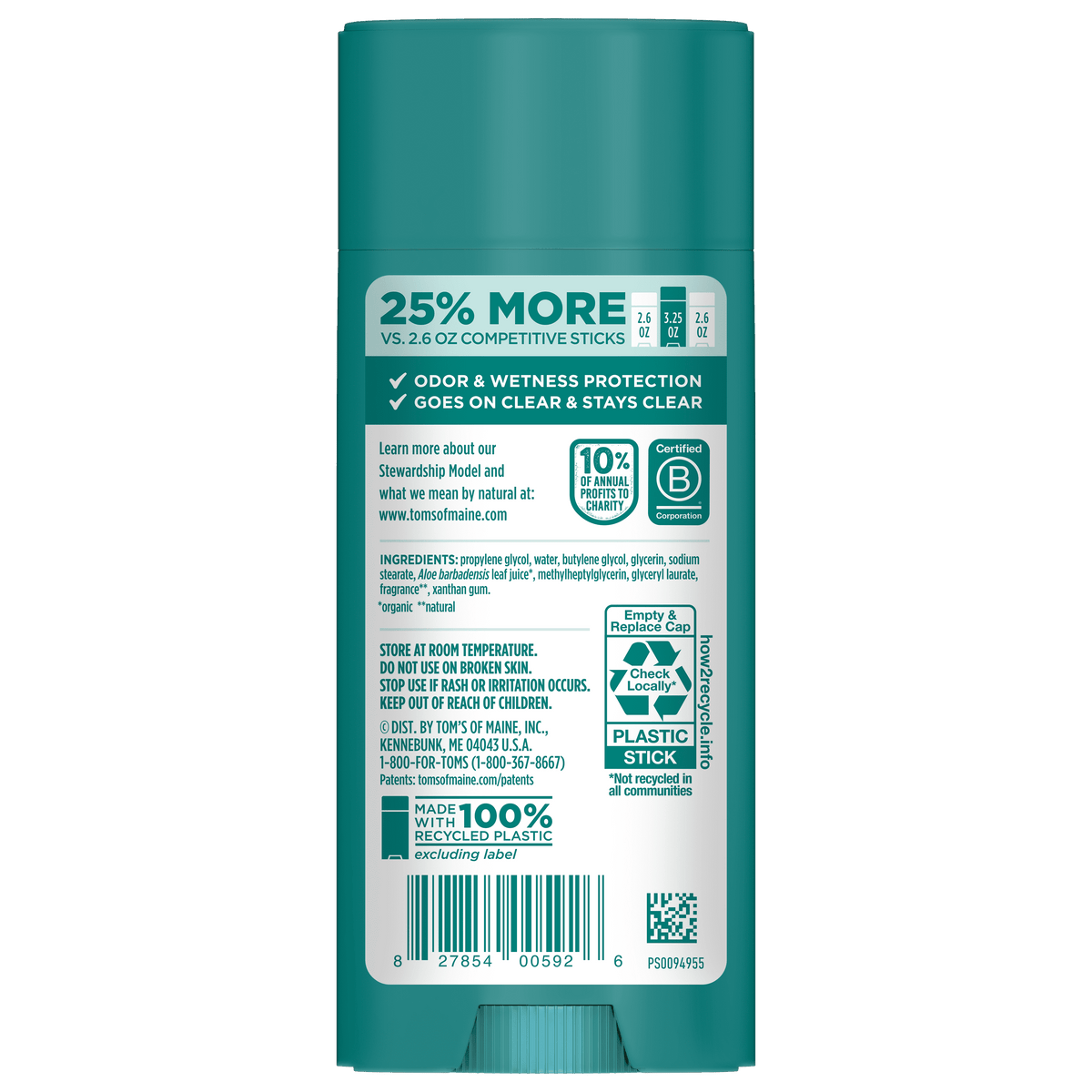 Tom’S of Maine Clean Coast Natural Deodorant for Men and Women, Aluminum Free, 3.25 Oz
