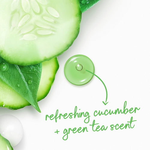 Body Wash with Pump for 24Hr Lotion-Soft Skin Refresh Cucumber & Green Tea Moisturizing Skin Cleanser with No Sulfates No Parabens, 30.6 Fl Oz