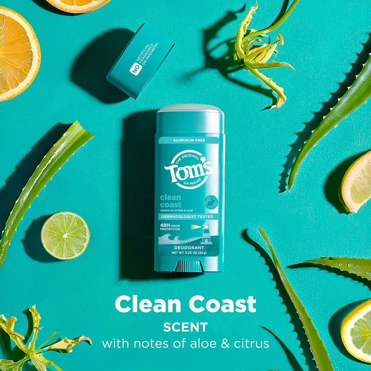 Tom’S of Maine Clean Coast Natural Deodorant for Men and Women, Aluminum Free, 3.25 Oz